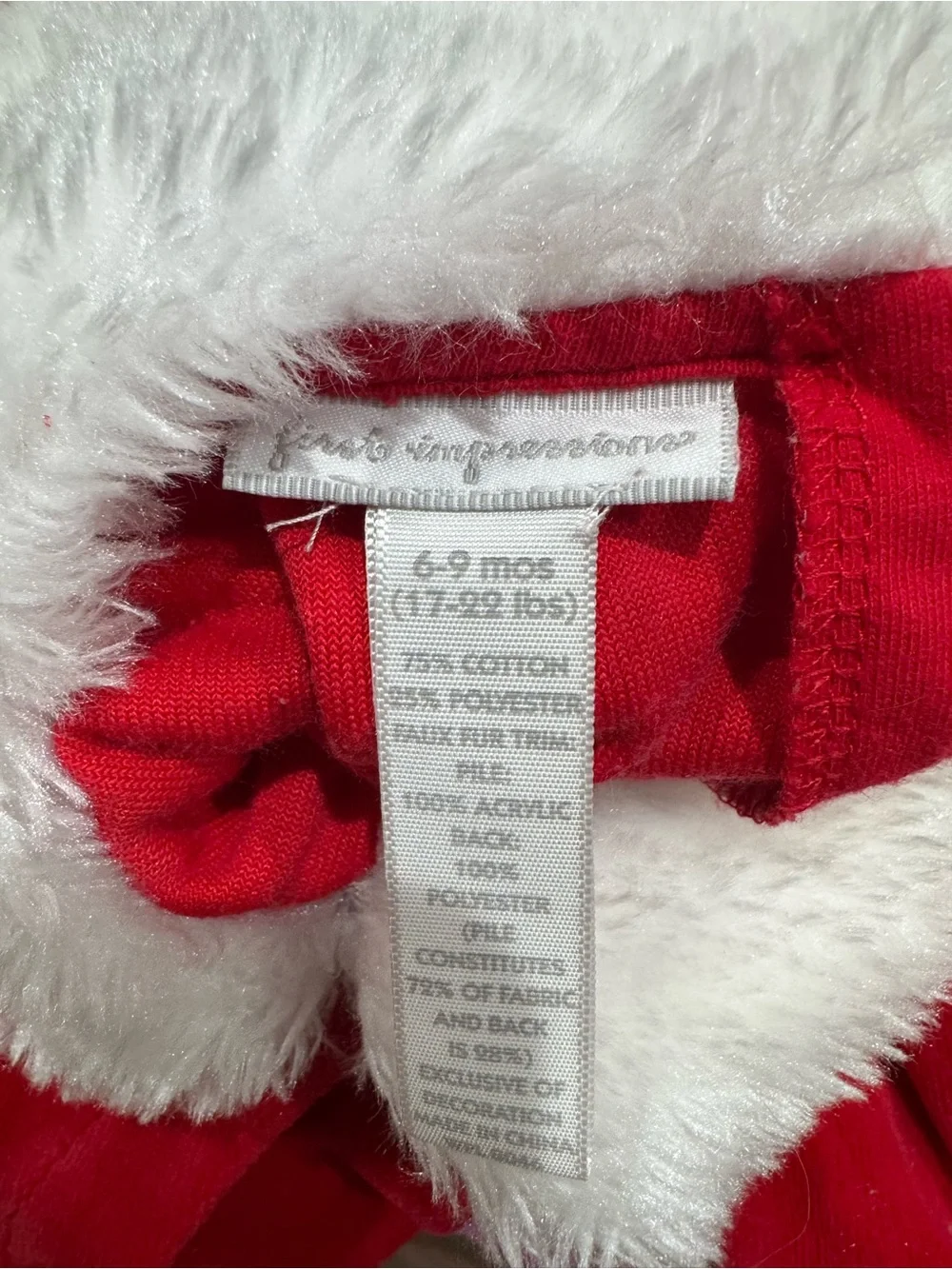 First Impressions - Baby Red Santa Suit One-Piece Holiday Costume with Hat